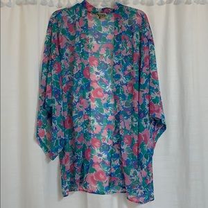 Show me your mumu mid length floral kimono